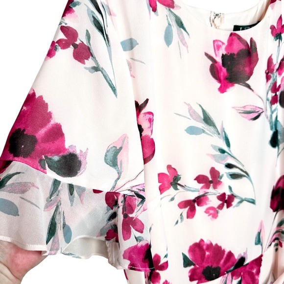 NWT Lauren Ralph Lauren Floral Print Georgette Dress Pink Rose SZ 12 - Picture 11 of 16